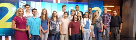 Walker Juniors with anchor Fred Blankenship and Meteorologist Katie Walls.