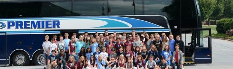 Middle school students boarding bus